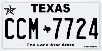 TX license plate CCM7724