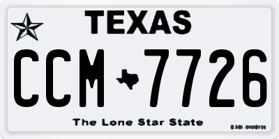 TX license plate CCM7726