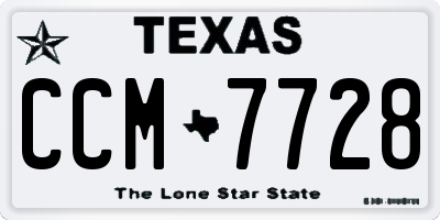TX license plate CCM7728
