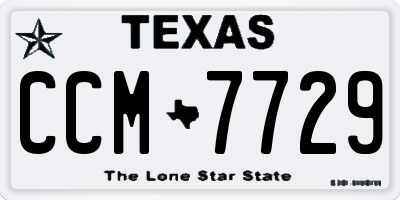 TX license plate CCM7729
