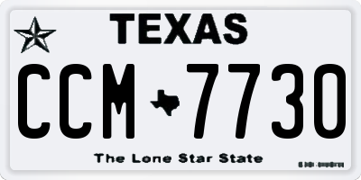 TX license plate CCM7730