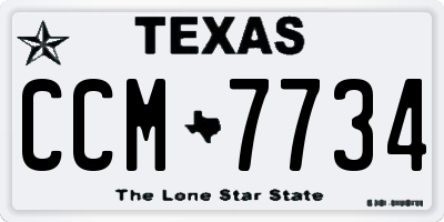 TX license plate CCM7734
