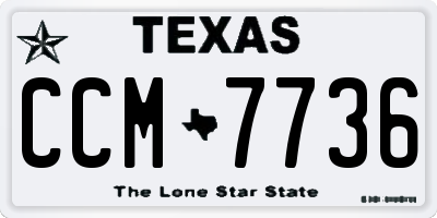 TX license plate CCM7736