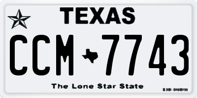 TX license plate CCM7743