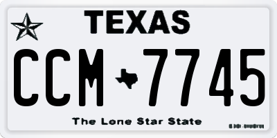 TX license plate CCM7745