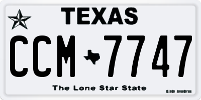 TX license plate CCM7747