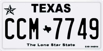TX license plate CCM7749