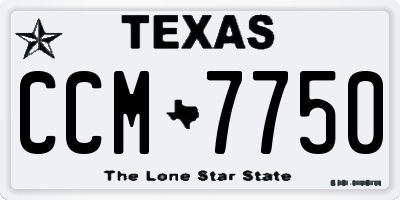 TX license plate CCM7750