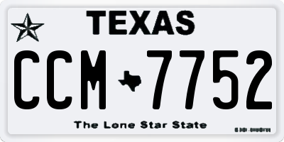 TX license plate CCM7752