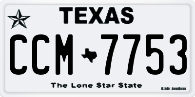 TX license plate CCM7753