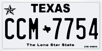 TX license plate CCM7754