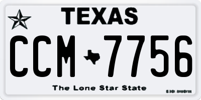 TX license plate CCM7756