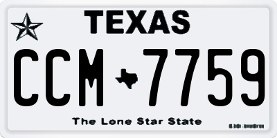 TX license plate CCM7759