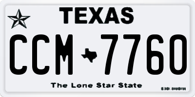 TX license plate CCM7760