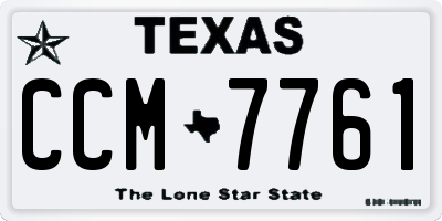 TX license plate CCM7761
