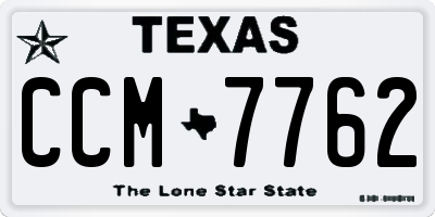 TX license plate CCM7762