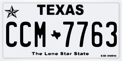TX license plate CCM7763