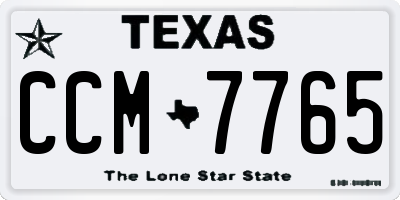 TX license plate CCM7765