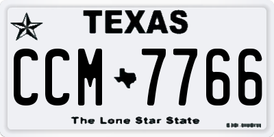 TX license plate CCM7766