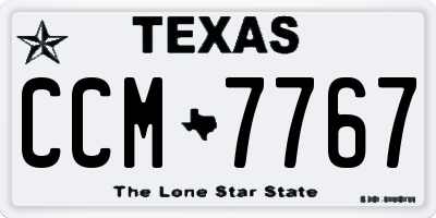 TX license plate CCM7767