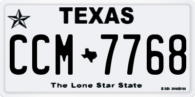 TX license plate CCM7768