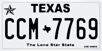 TX license plate CCM7769