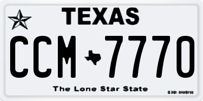 TX license plate CCM7770