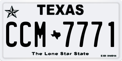 TX license plate CCM7771