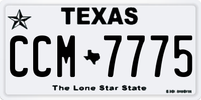 TX license plate CCM7775