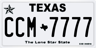 TX license plate CCM7777