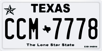 TX license plate CCM7778