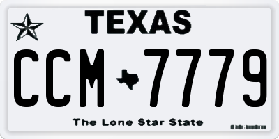 TX license plate CCM7779