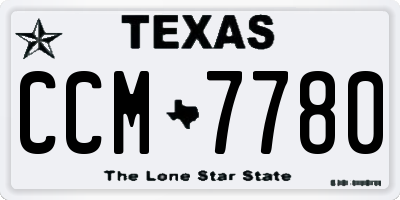 TX license plate CCM7780