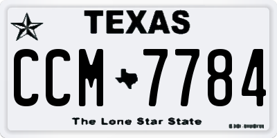 TX license plate CCM7784