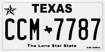 TX license plate CCM7787