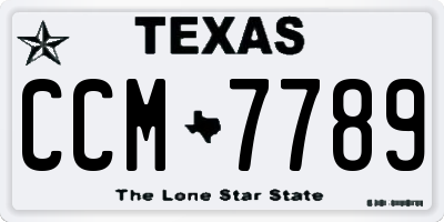 TX license plate CCM7789