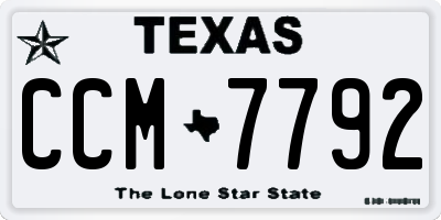 TX license plate CCM7792