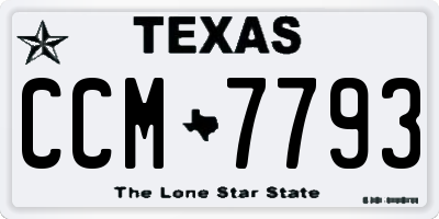 TX license plate CCM7793
