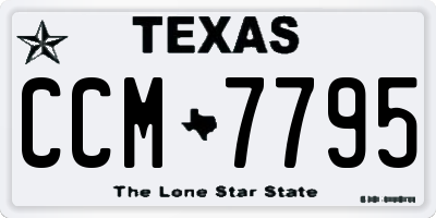 TX license plate CCM7795