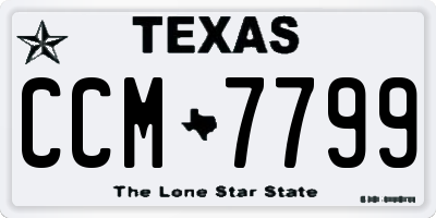 TX license plate CCM7799
