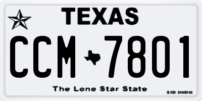 TX license plate CCM7801