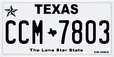 TX license plate CCM7803