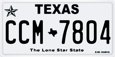 TX license plate CCM7804