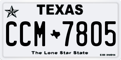 TX license plate CCM7805