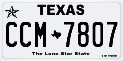 TX license plate CCM7807