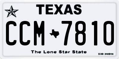 TX license plate CCM7810