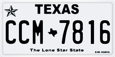 TX license plate CCM7816