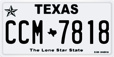 TX license plate CCM7818
