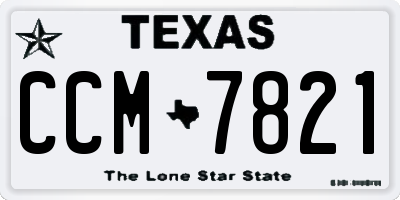 TX license plate CCM7821