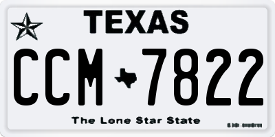 TX license plate CCM7822